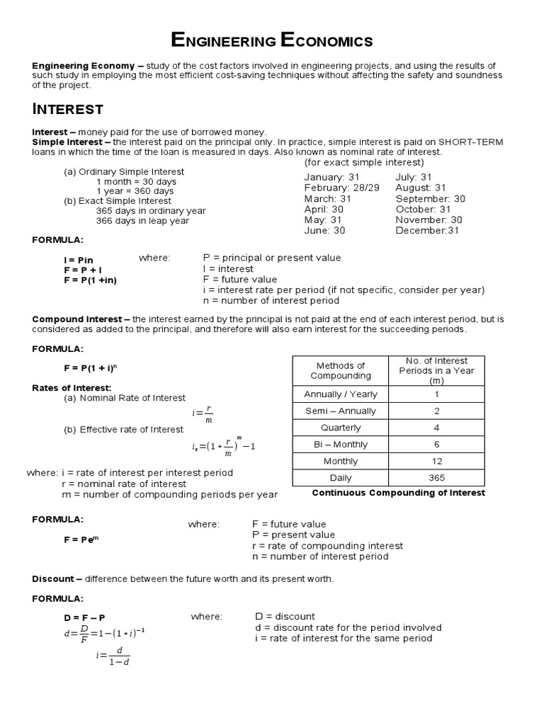 Engineering Economy: Interest Formulas | PDF | Interest | Present Value