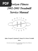 Horizon Fitness 2002-2003 Treadmill Service Manual: Alpine, Paragon II, Quantum II, Omega II & Advance Treadmill Series