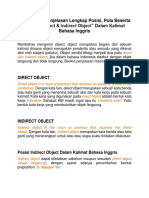 Definisi Dan Penjelasan Lengkap Posisi, Pola Beserta Contoh "Direct & Indirect Object" Dalam Kalimat Bahasa Inggris