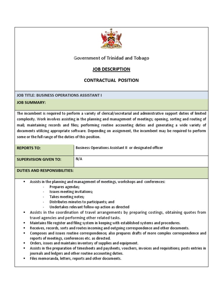 Business Operations Assistant I Role | PDF | Data | Business