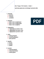 Summative Test in Mother Tongue