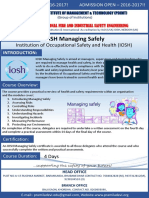 PDIMT Admission Open for IOSH Managing Safely Course