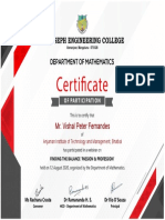 Certificate For Mr. Vishal Peter Fernandes For - Feedback Form - Third Webina... - PDF