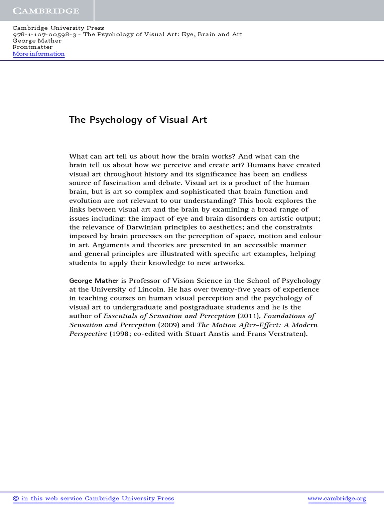 The Psychology of Visual Art: More Information | PDF | Perception ...