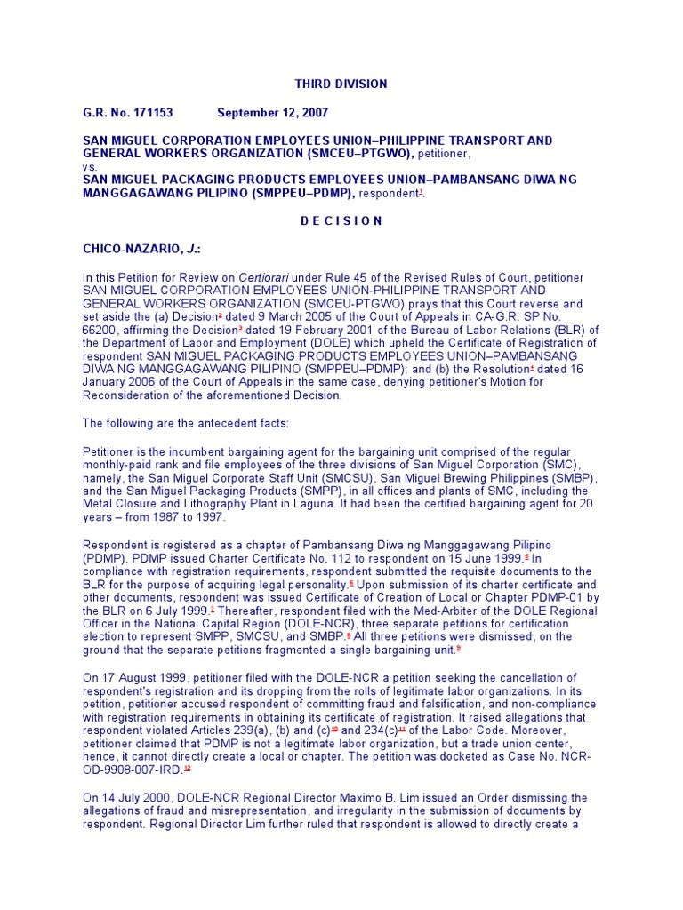 SMCEU vs. SMPPEU Labor Registration Case | PDF | Ratification | Labour Law