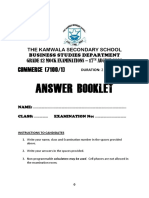 Answer Booklet - Grade 12 Commerce