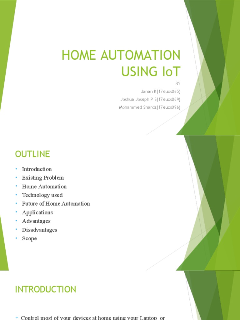 HOME AUTOMATION USING IoT PDF Automation Of Things
