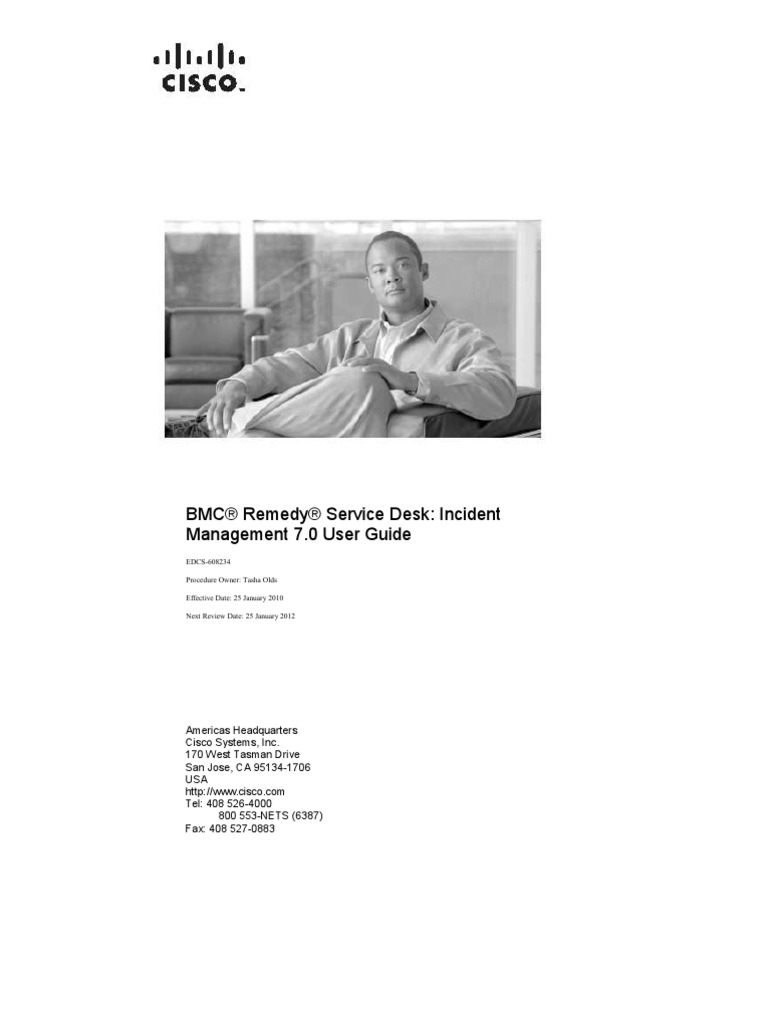 Remedy Incident Management User Guide Itil It Service Management
