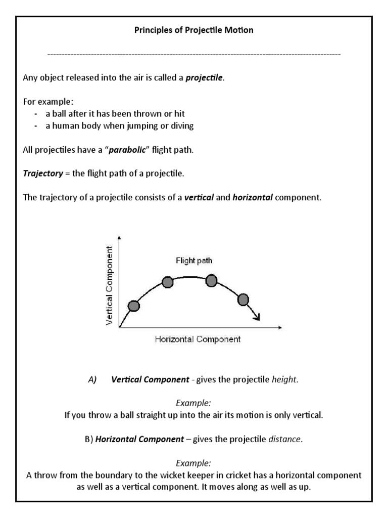 Key Principles of Projectile Motion | PDF | Drag (Physics) | Projectiles