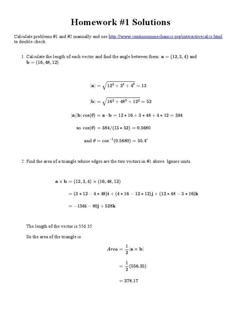 Homework #1 Solutions | PDF | Tensor | Stress (Mechanics)