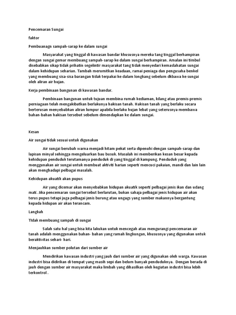 Pencemaran Sungai Pdf