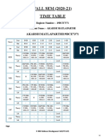 FALL SEM (2020-21) Time Table: Akarsh Matlaparthi19Bce7371