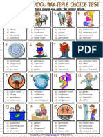 Places at School Vocabulary Esl Multiple Choice Test For Kids