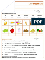 Writing Practice Restaurant Menu Worksheet PDF