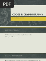 Codes & Cryptography: Mathematics As A Tool