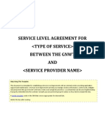 Service Level Agreement For Between The GNWT AND