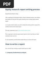 Equity research report writing process