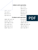 Evaluate Each Expression