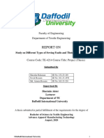 Report On: Faculty of Engineering Department of Textile Engineering