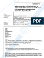 ABNT NBR 14750 - Equipamento de Protecao Respiratoria - Respirador de Linha de Ar Comprimido Com Capuz