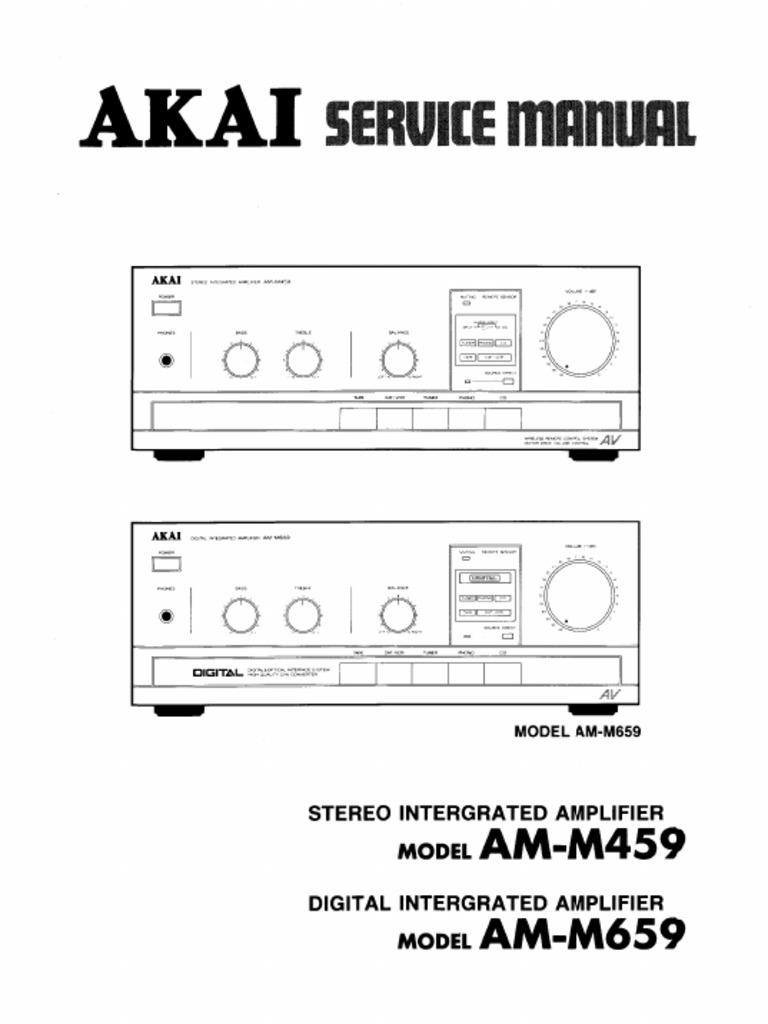 Amplificateur Akai AM-M459 - Puissance Stéréo Vintage, 5 Entrées RCA