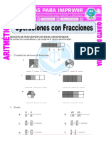 Operaciones Con Fracciones para Quinto de Primaria PDF