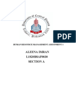 Aleena Imran L1S20BSAF0030 Section A: Human Resource Management Assignment 1