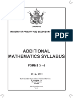 Additional Mathematics Syllabus O Level