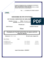 1 Evaluation de L'activité Apicole Dans La Région Sud de La Wilaya de Bouira PDF