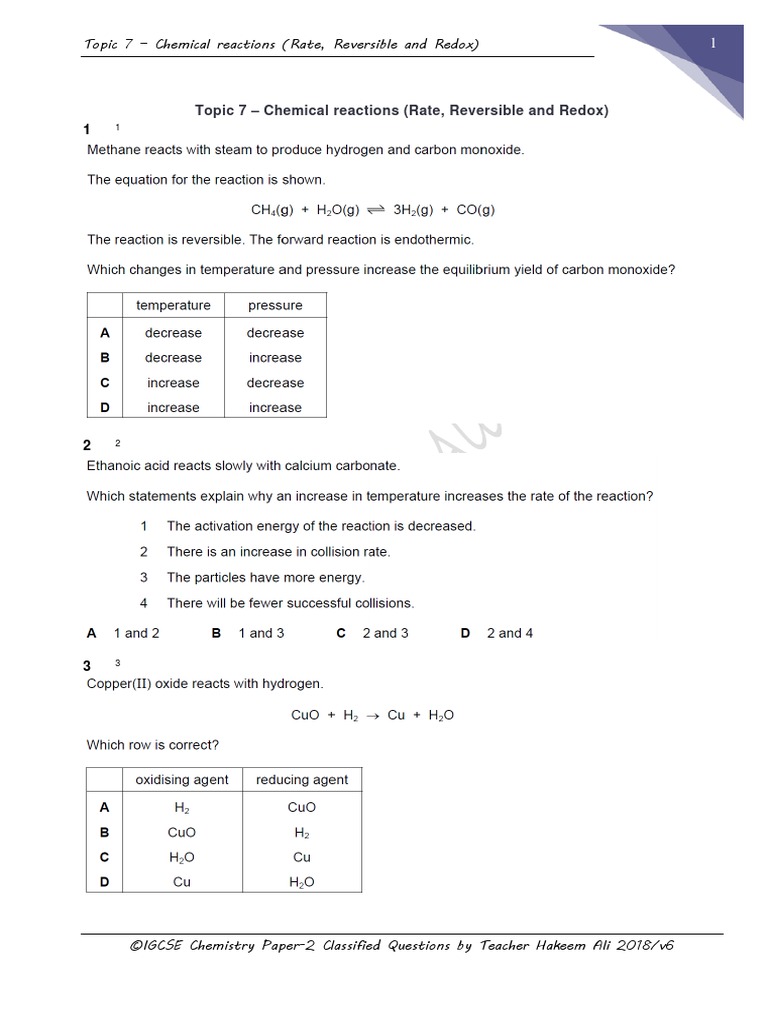 7.chemical Reactions PDF | PDF | Chemical Reactions | Redox