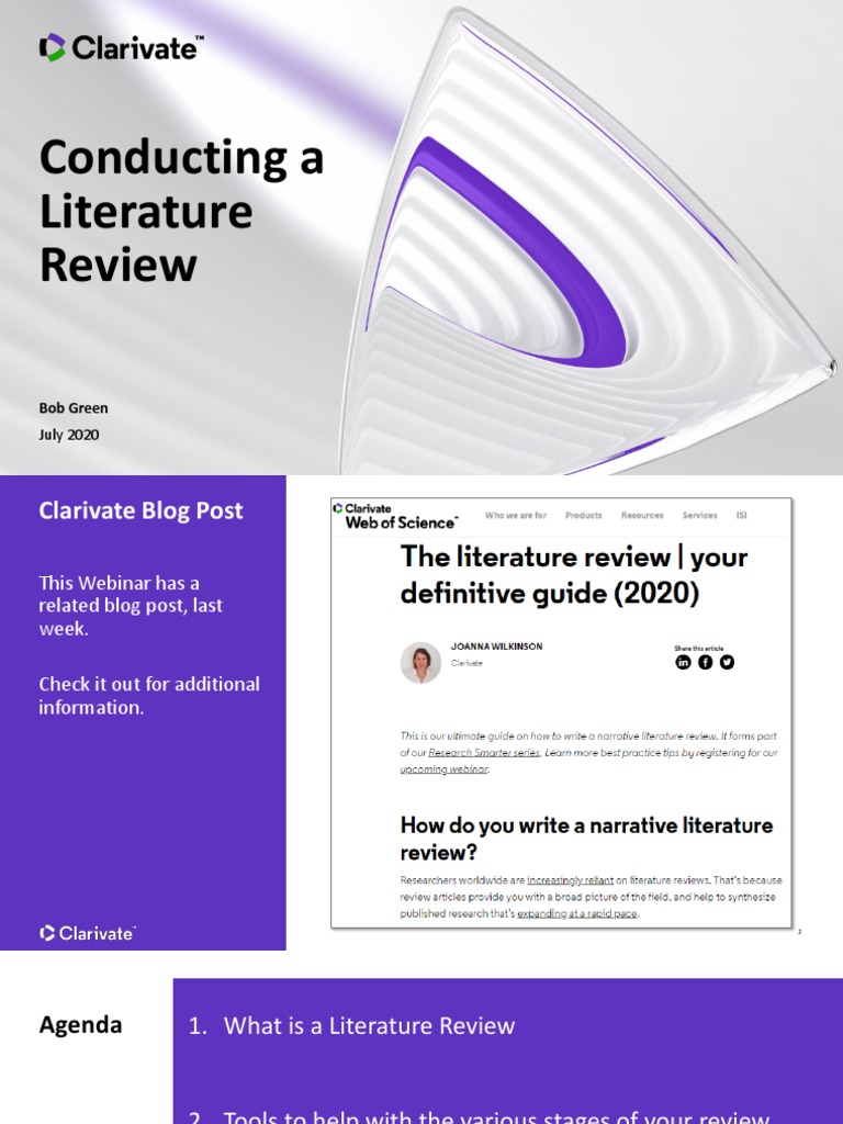 Conducting A Literature Review: Bob Green | PDF | Open Access | Citation