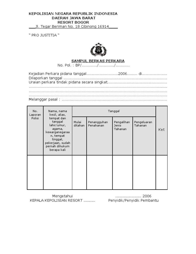 1 Sampul Berkas Perkara