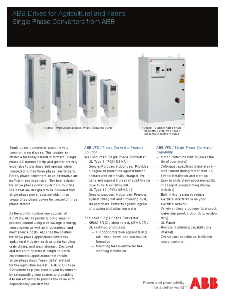 ABB ACS550 Farm and Ag Brochure | PDF | Manufactured Goods | Electrical ...