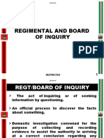Regimental and Board of Inquiry: Restricted