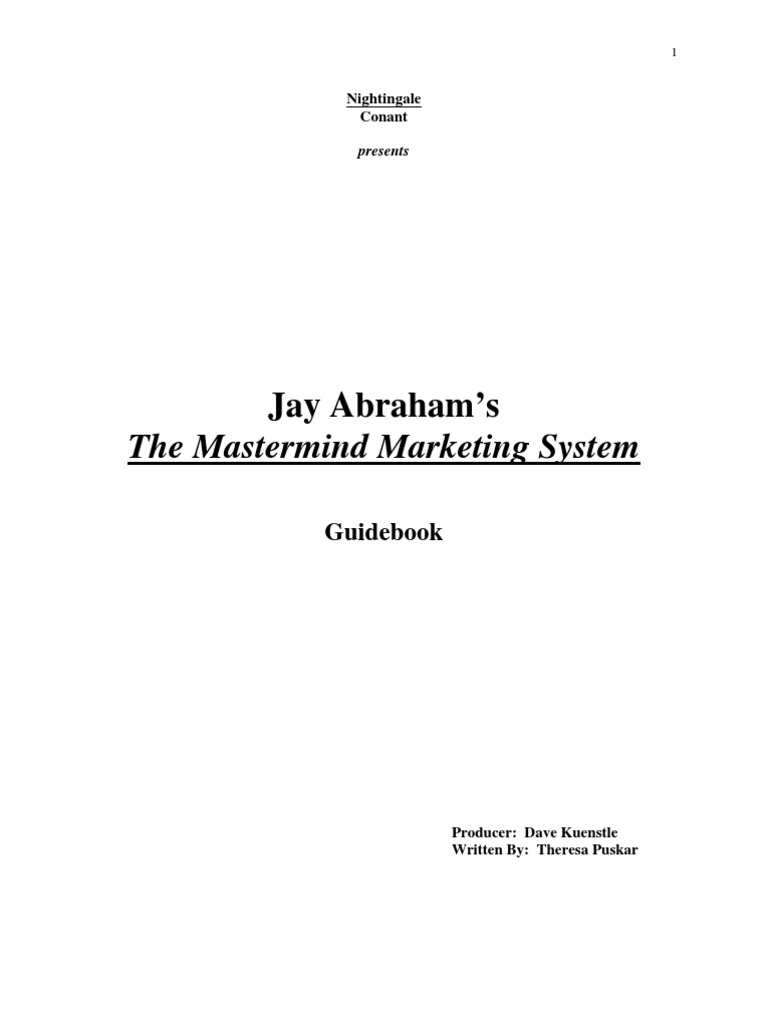 Jay Abraham's Mastermind Marketing Guide | PDF | Option (Finance