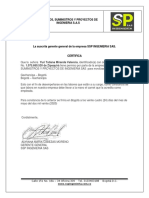 Certificado de Movilizacion