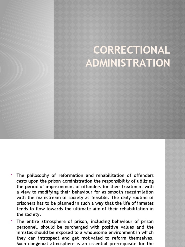 Correctional Administration and Rehabilitation | PDF | Rehabilitation ...