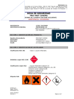 Hoja de seguridad membrana curado solvente