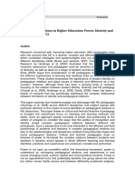 Pedagogical Relations in Higher Education: Power, Identity and Positioning (0065)