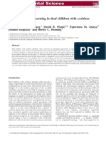 (Ar) Implicit Sequence Learning in Deaf Children With Cochlear Implants