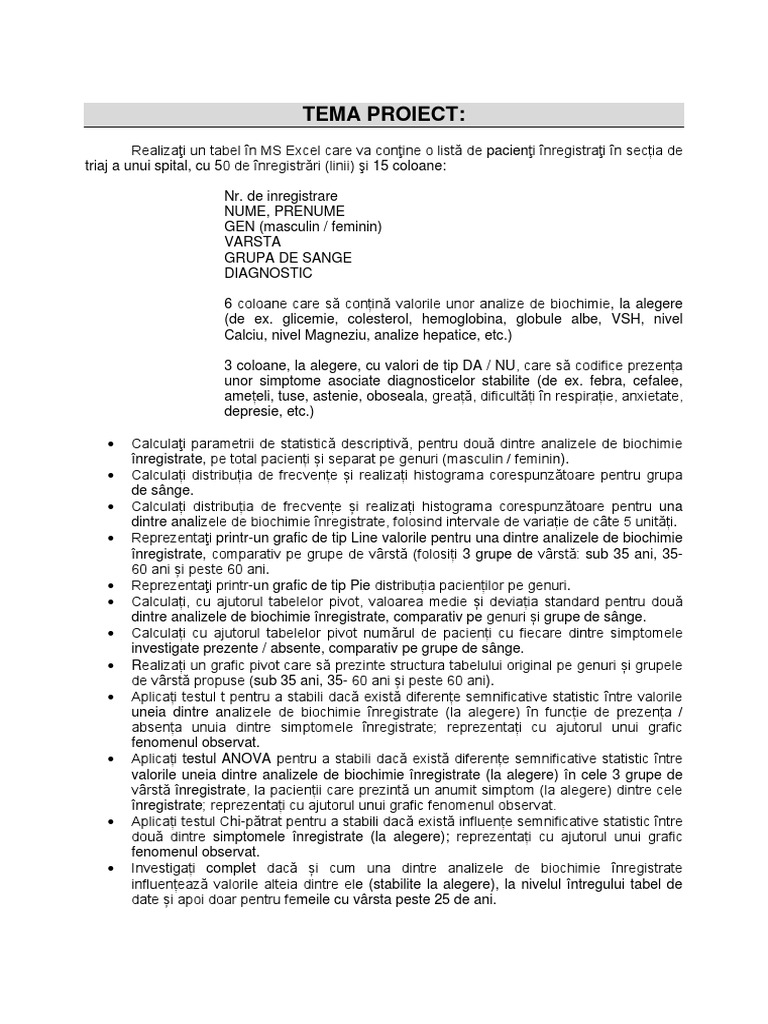 PROIECTE PROPUSE Informatica | PDF