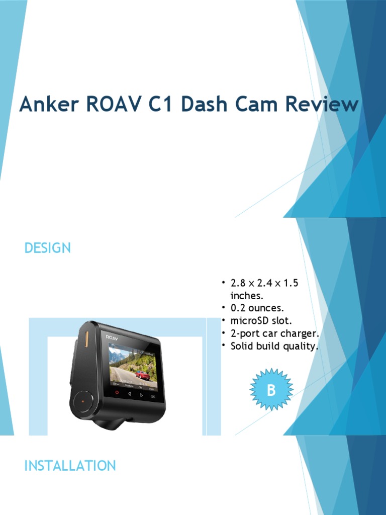 Anker ROAV C1 Dash Cam, PDF, Electronics