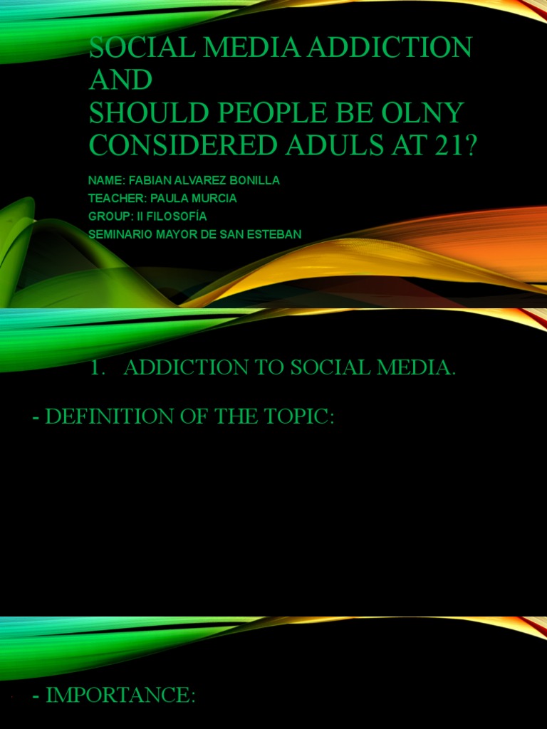 Social Media Addiction | PDF | Social Media | Popular Culture & Media ...