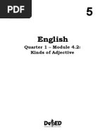 English: Quarter 1 - Module 4.2: Kinds of Adjective