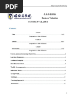 Business Valuation Course Syllabus: Bogmærke Er Ikke Defineret