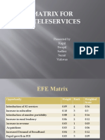 Efe Matrix For Tata Teleservices: Presented by Kapil Swapil Sadhvi Sumit Vishwas