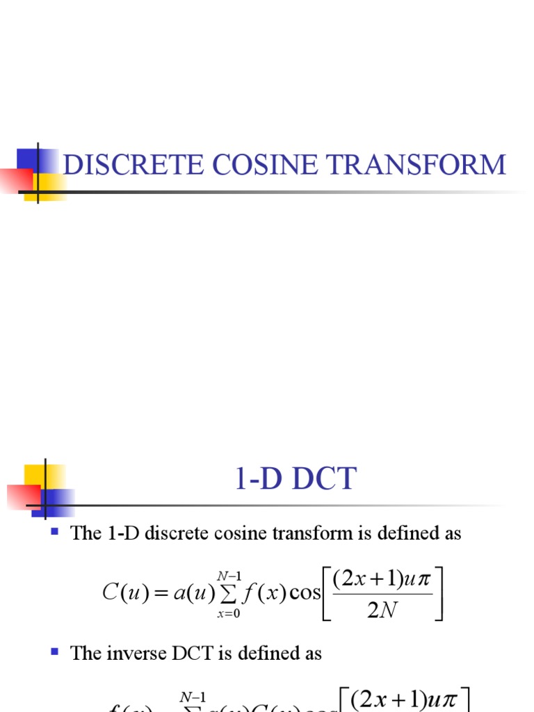 Discrete Cosine Transform Overview | PDF | Telecommunications ...