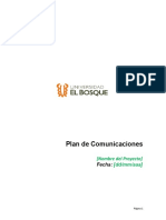 Plantilla de Plan de Comunicaciones Del Proyecto