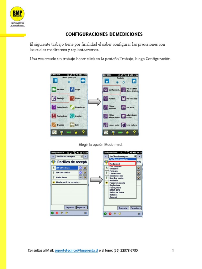 Configuración de Mediciones en Topografía | PDF