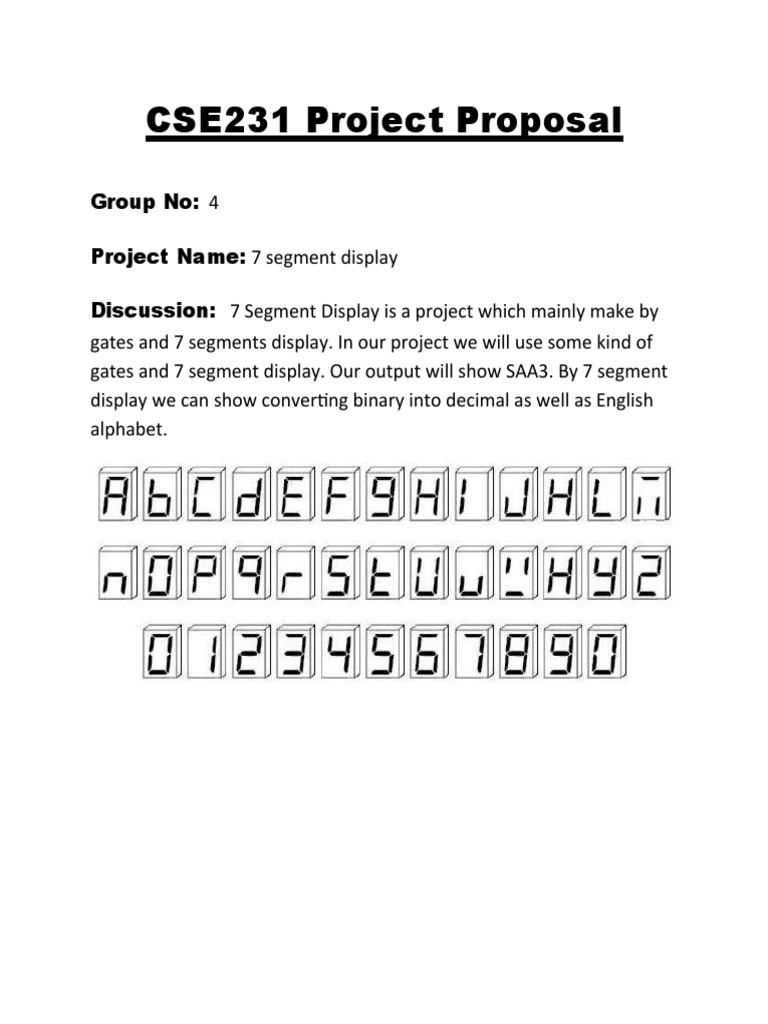 7 Segment Display Project Proposal | PDF